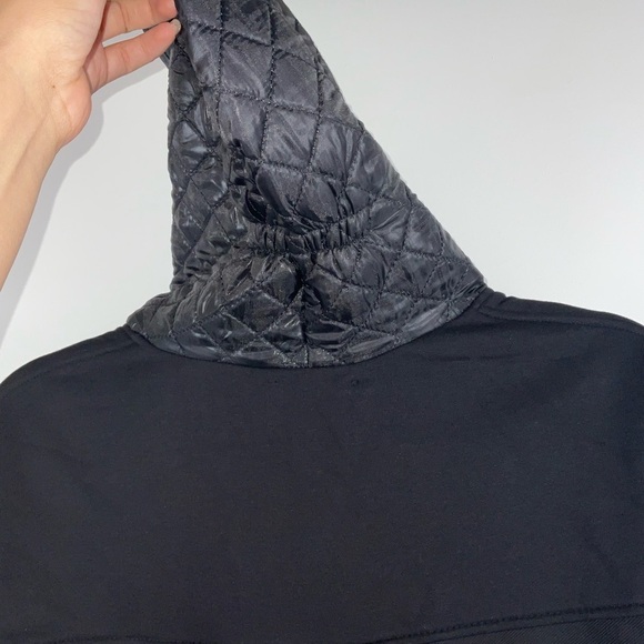Zara Combination Quilted & Denim Black Hooded Sweatshirt | Size US S - Picture 8 of 10